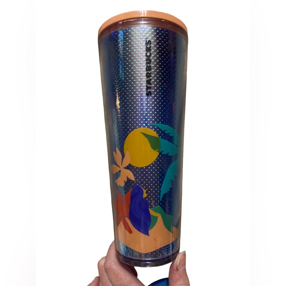 Starbucks Summer 2020 Blue Mermaid Island 24‎ Oz. Tumbler Tropical Beach Scene
